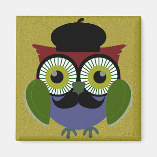 Íman Retro Owl com bigode