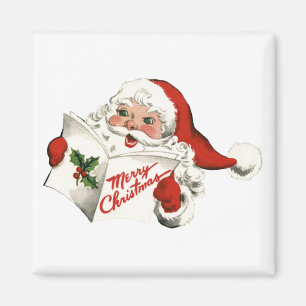 Íman Retro Papai Noel Cheio