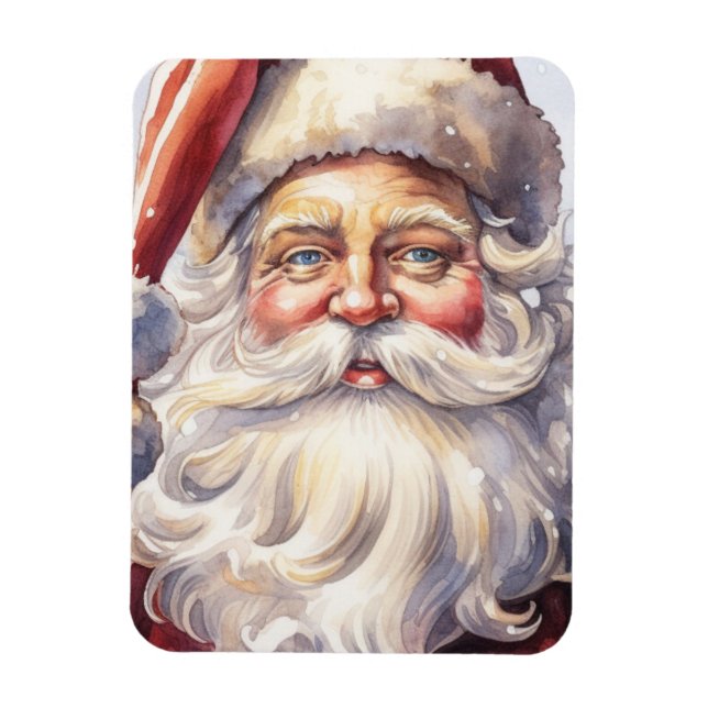 Íman Retro Papai Noel num Natal Red Hat (Vertical)
