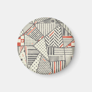 Íman Retro Patch: Abstrato Geométrico Design