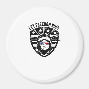 Íman Retro Patriótico Let Freedom Ring 4 de julho