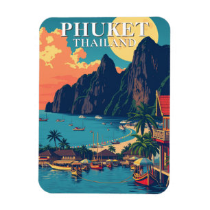 Íman Retro Phuket Thailand Beach Viagem
