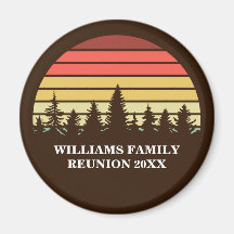 Retro Pôr do Sol Marrom Floresta Personalizado