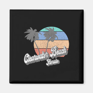 Íman Retro Praia Clearwater Flórida Fl Vintage Camiseta
