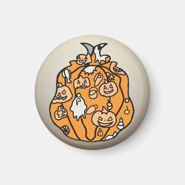 Íman Retro Pumpkin Spooks e Halloween Treats! (Frente)