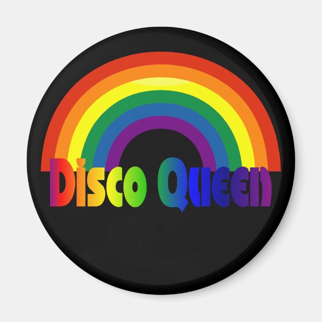 Íman Retro Rainbow 80s Disco Queen (Frente)