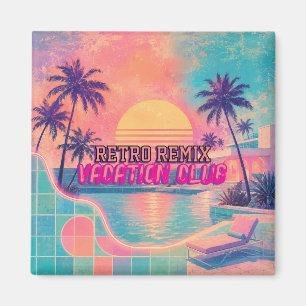 Íman Retro Remix Neon Pastel Pôr do Sol Tropical Vint