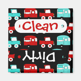 Íman Retro Retro Camping Trailer Turquoise Red Vintage 