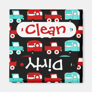 Íman Retro Retro Camping Trailer Turquoise Red Vintage