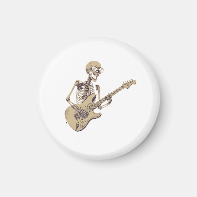 Íman Retro Rock Skeleton Guitar Graphic (Frente)