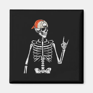 Íman Retro Rocker Skeleton Roda Na Boné Skater Hall