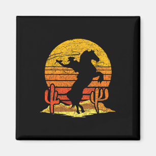 Íman Retro Rodeo Western Country Horseback Andando Cowb