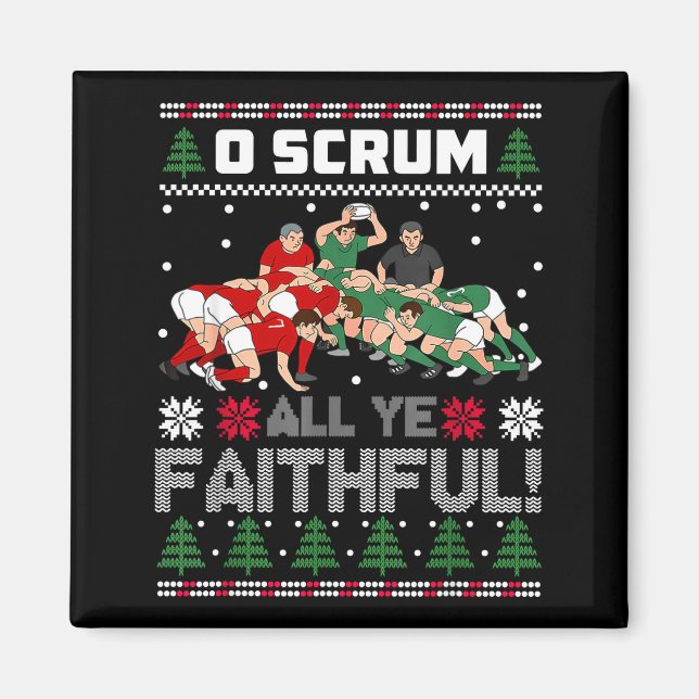 Íman Retro Rugby O Scrum All Ye Faithful Ugly Merry Chr (Frente)