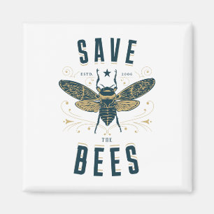 Íman Retro Salve As Abelhas Apiary Shirt Beekeeper Ear