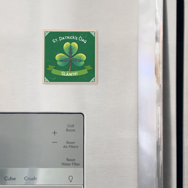 Íman Retro Shamrock Dia de São Patrício (In Situ (Fridge))