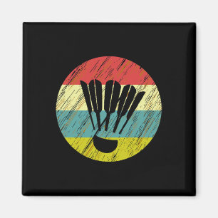 Íman Retro Shuttle Racket Esportivo Badminton Player At
