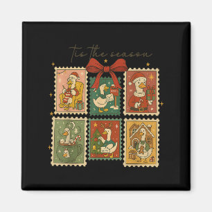 Íman Retro Silly Goose Papai Noel Fofo Natal Feliz É Ép