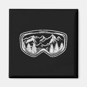 Íman Retro Ski Snowboard Goggles Gift Skit Snow Winte