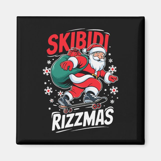 Íman Retro Skibidi Rizzmas Funny Santa Clause Skause B (Frente)