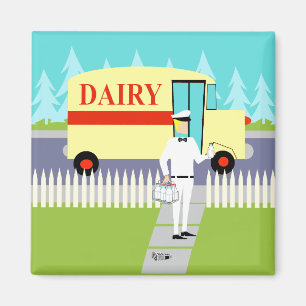Íman Retro Small Town Milkman Magnet