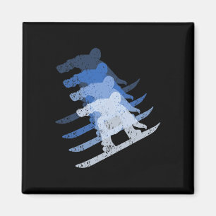 Íman Retro Snowboard Gift Snowboarder Tee Vintage Sn