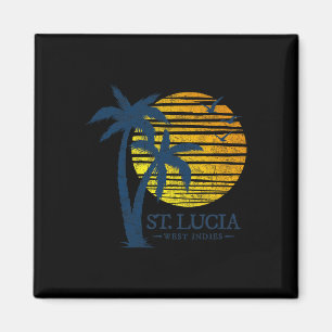 Íman Retro St Lucia Praia Pôr do Sol Meninos Meninas Le