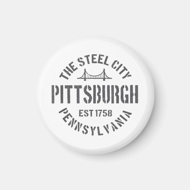 Íman Retro Steel City Pittsburgh Pensilvânia Yinz (Frente)