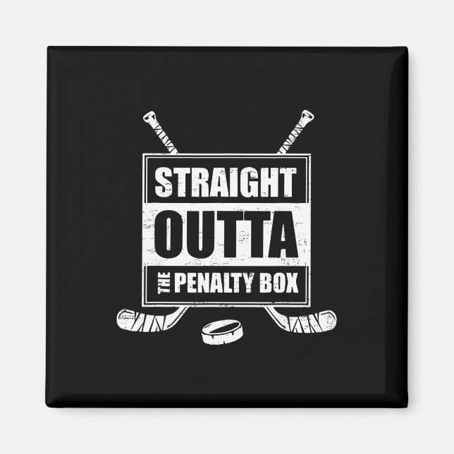 Íman Retro Straight Outta A Caixa De Penalidade Funny H (Frente)