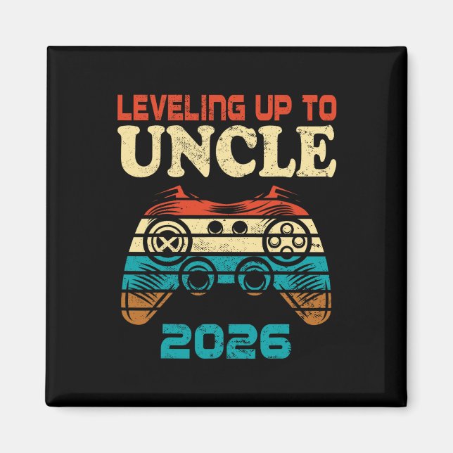 Íman Retro Subindo de Nível Para Tio 2026 Anúncio de Gr (Frente)