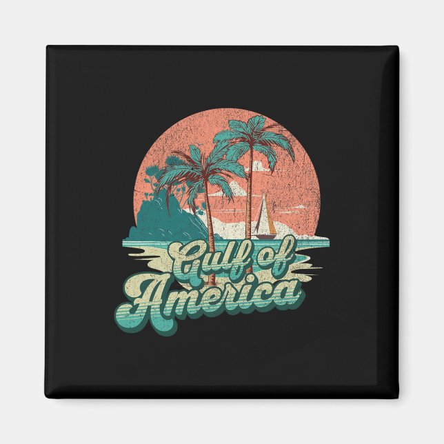 Íman Retro Sunset Beach Vibes - Golfo Dos Eua (Frente)