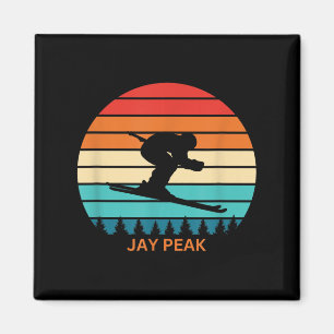 Íman Retro Sunset Jay Peak Vermont Skiier