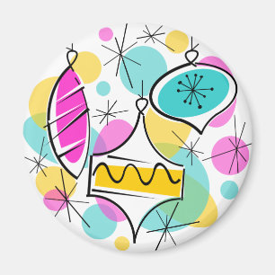 Íman Retro Tree Baubles com ímã