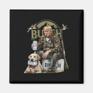 Íman Retro Trump Hunting Deer Funny Bebendo Beer Hunti
