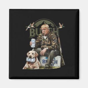 Íman Retro Trump Hunting Deer Funny Bebendo Beer Hunti