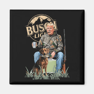 Íman Retro Trump Hunting Deer Funny Bebendo Beer Hunti