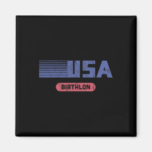 Íman Retro Usa 2022 Team American Biathlon Vintage