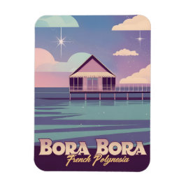 Íman Retro Viagem 80s Neon Bora Bora Polinésia Francesa