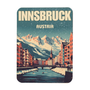 Íman Retro viagem Innsbruck Tyrol - Presentes dos Alpes