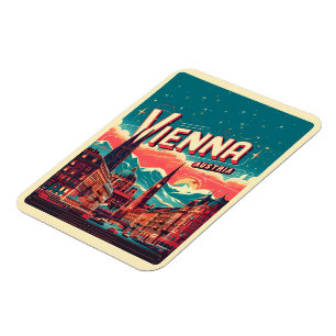 Íman Retro Viena cidade Áustria - presentes no horizont