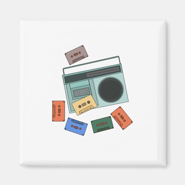 Íman Retro Vintage anos 80 Music (Frente)