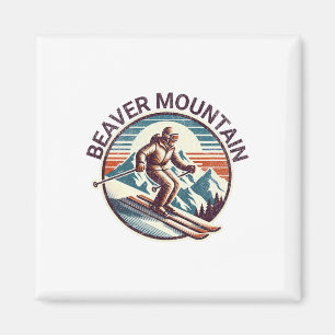 Íman Retro Vintage Beaver Mountain Utah Resort Wint