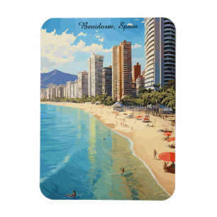 Íman Retro Vintage Benidorm Espanha Viagem Mediterrâneo