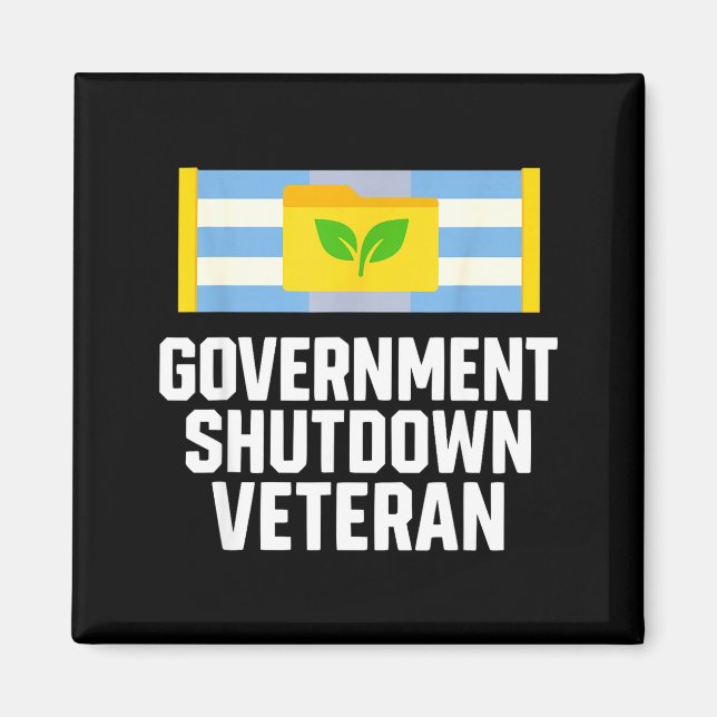 Íman Retro Vintage Government Shutdown Veteran  (Frente)