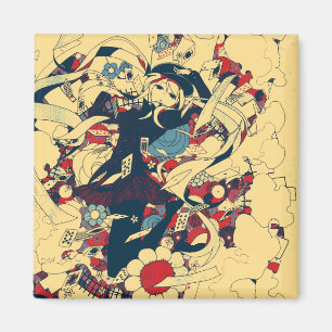 Íman Retro Vintage - Rosas Japoneses - Arte Gráfica