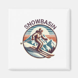 Íman Retro Vintage Snowsin Utah Ski Resort Winter Skipe