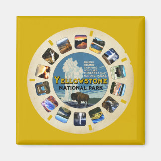 ÍMAN RETRO VINTAGE YELLOWSTONE NATIONAL PARK SOUVENIR