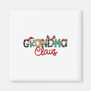 Íman Retro Vovó Claus Reindeer Matança De Natal Fa
