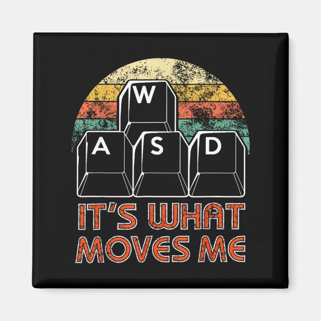 Íman Retro Wasd Gaming Keys Funny Pc Gamer Design  (Frente)