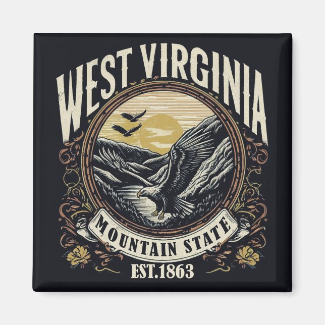 Íman Retro West Virginia (Frente)