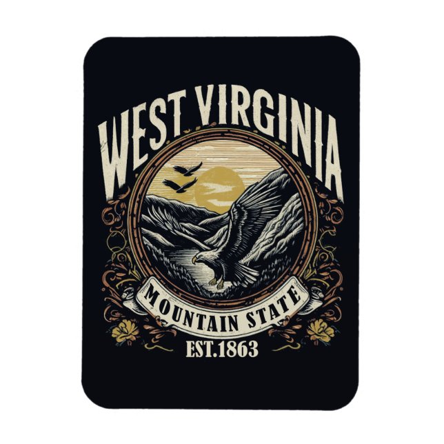 Íman Retro West Virginia (Vertical)